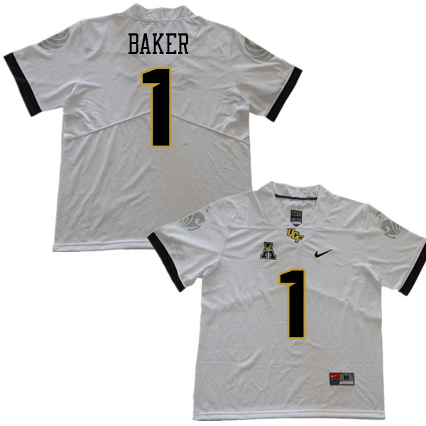 Men #1 Javon Baker UCF Knights College Football Jerseys Stitched Sale-White